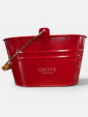 NWT Grove Collaborative Red Metal Storage Basket 10”x7x5.5
H